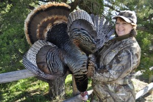 Sheryl Gallup poses with a beautiful tom, but passed on an even larger bird because it was roosted in a tree. Hunting camps should be incubators of ethical hunting, and Gallup is an excellent example.